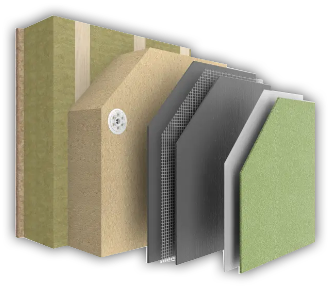 Schematischer Aufbau Gebäudedämmung