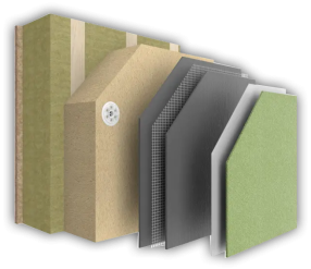 Schematischer Aufbau Gebäudedämmung