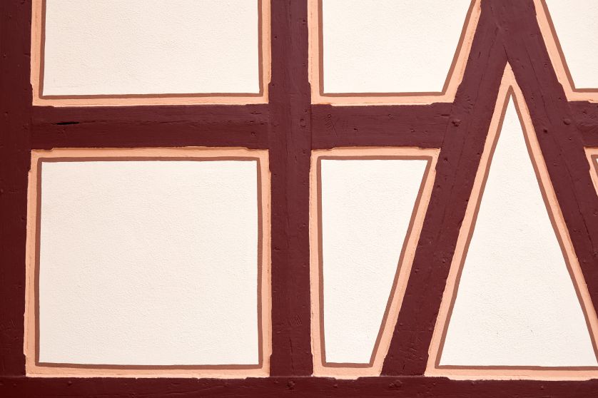 Detailaufnahme des sanierten Fachwerks