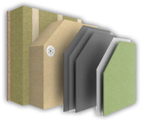 Schematischer Aufbau Gebäudedämmung